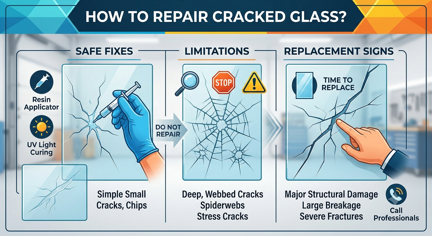 How to Repair Cracked Glass? Safe Fixes, Limitations, and Replacement Signs