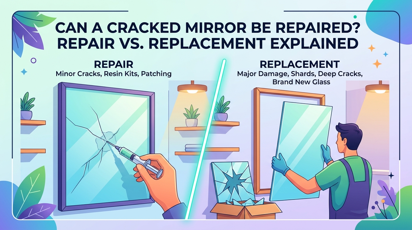 Can a Cracked Mirror Be Repaired? Repair vs. Replacement Explained